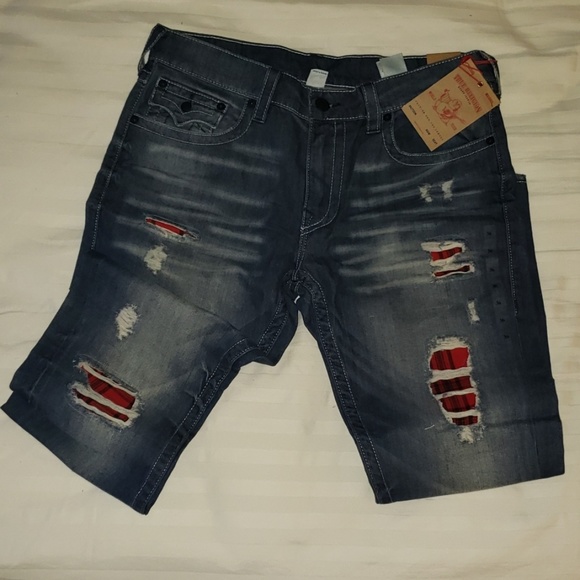 TRUE RELIGION MENS PLAID LINING STRAIGHT JEAN FLAP - Picture 6 of 7